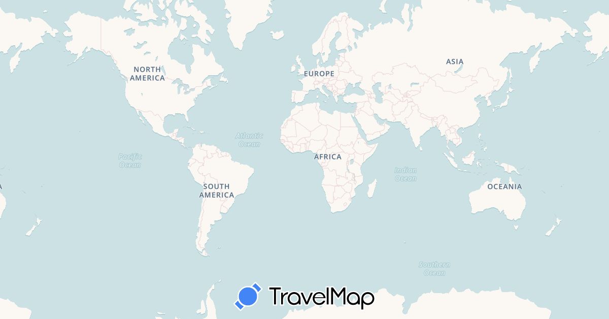 TravelMap itinerary: driving, plane in France, Réunion (Africa, Europe)
